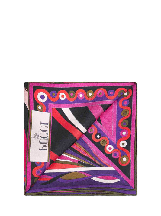 Printed silk twill scarf