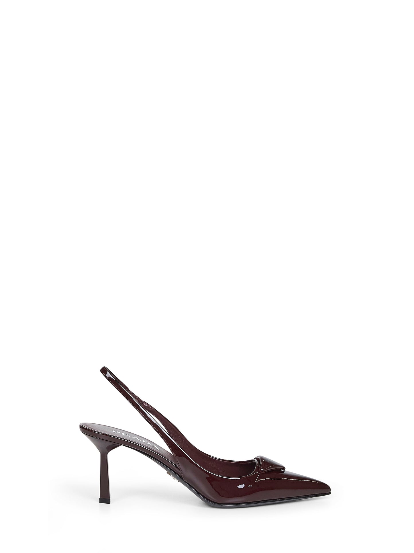 Décolleté slingback in vernice bordeaux