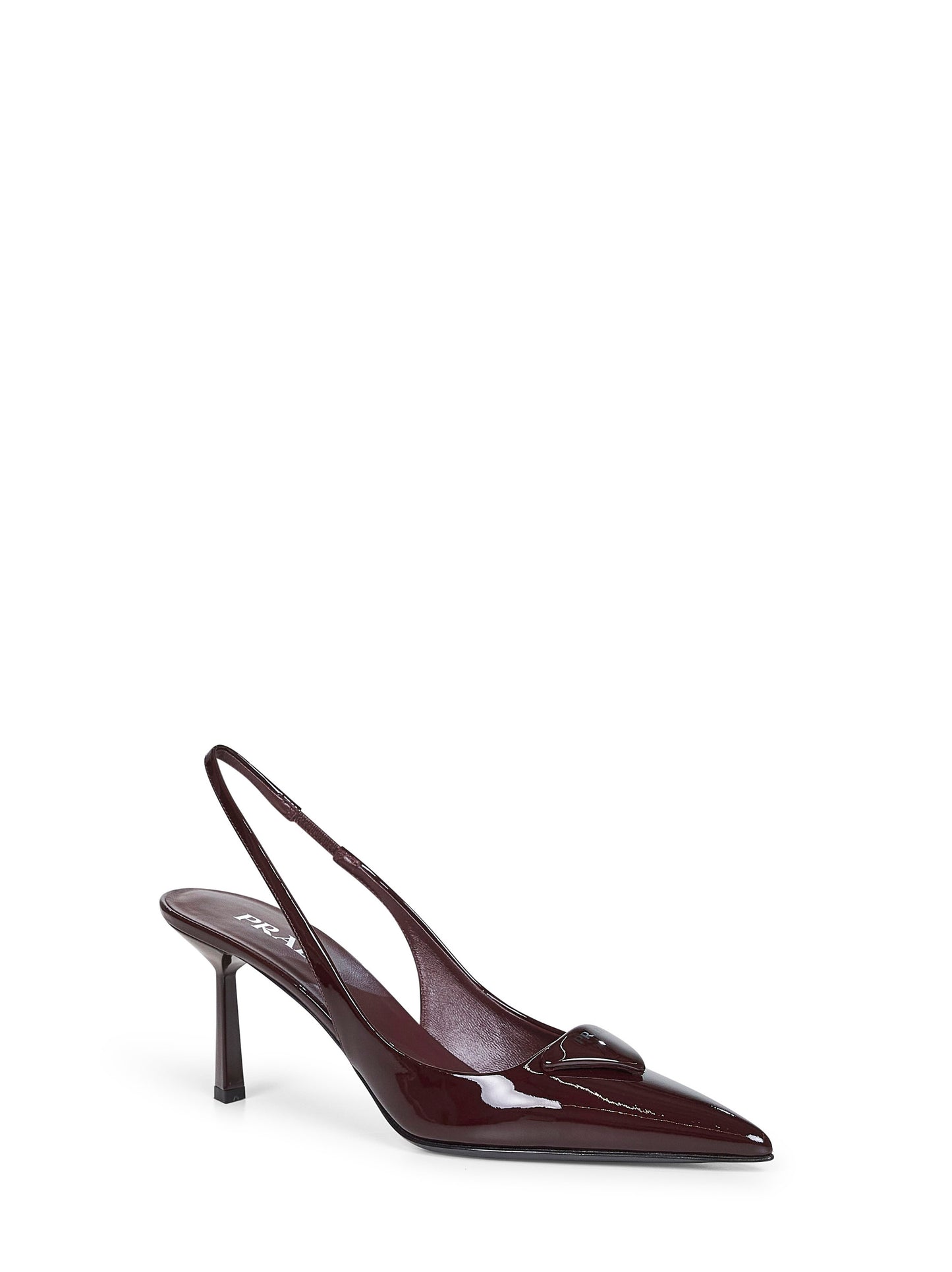 Décolleté slingback in vernice bordeaux