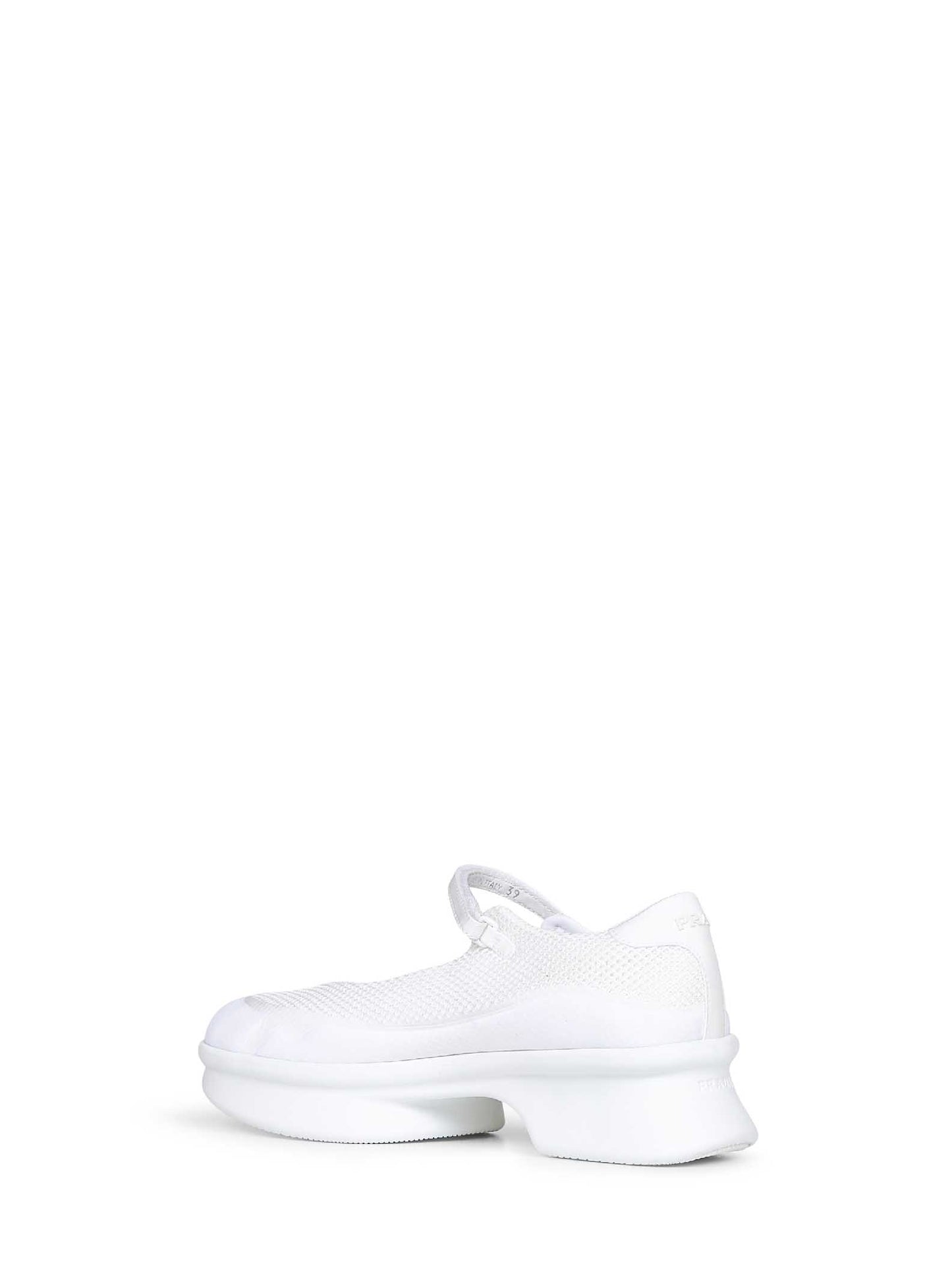 White mesh and neoprene sneakers-style ballet flats