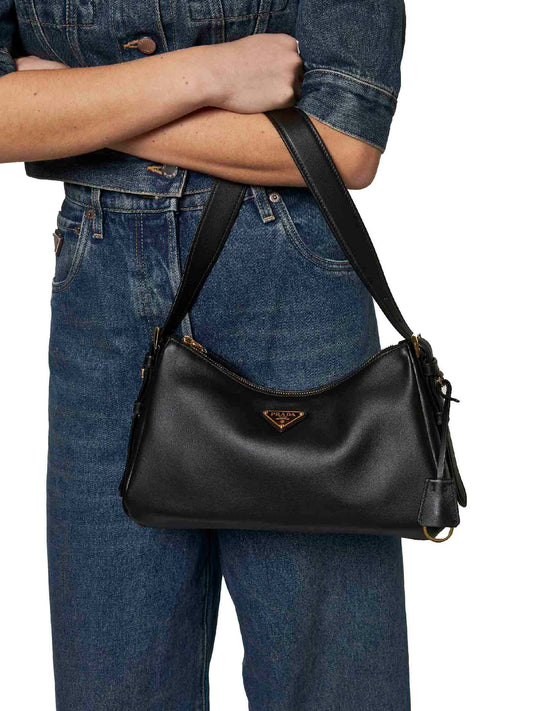 Borsa a spalla Prada Aimée medium nera