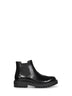 Black calfskin Chelsea boots by Prada