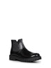 Black calfskin Chelsea boots by Prada