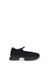 Black mesh and neoprene sneakers-style ballet flats