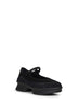 Black mesh and neoprene sneakers-style ballet flats