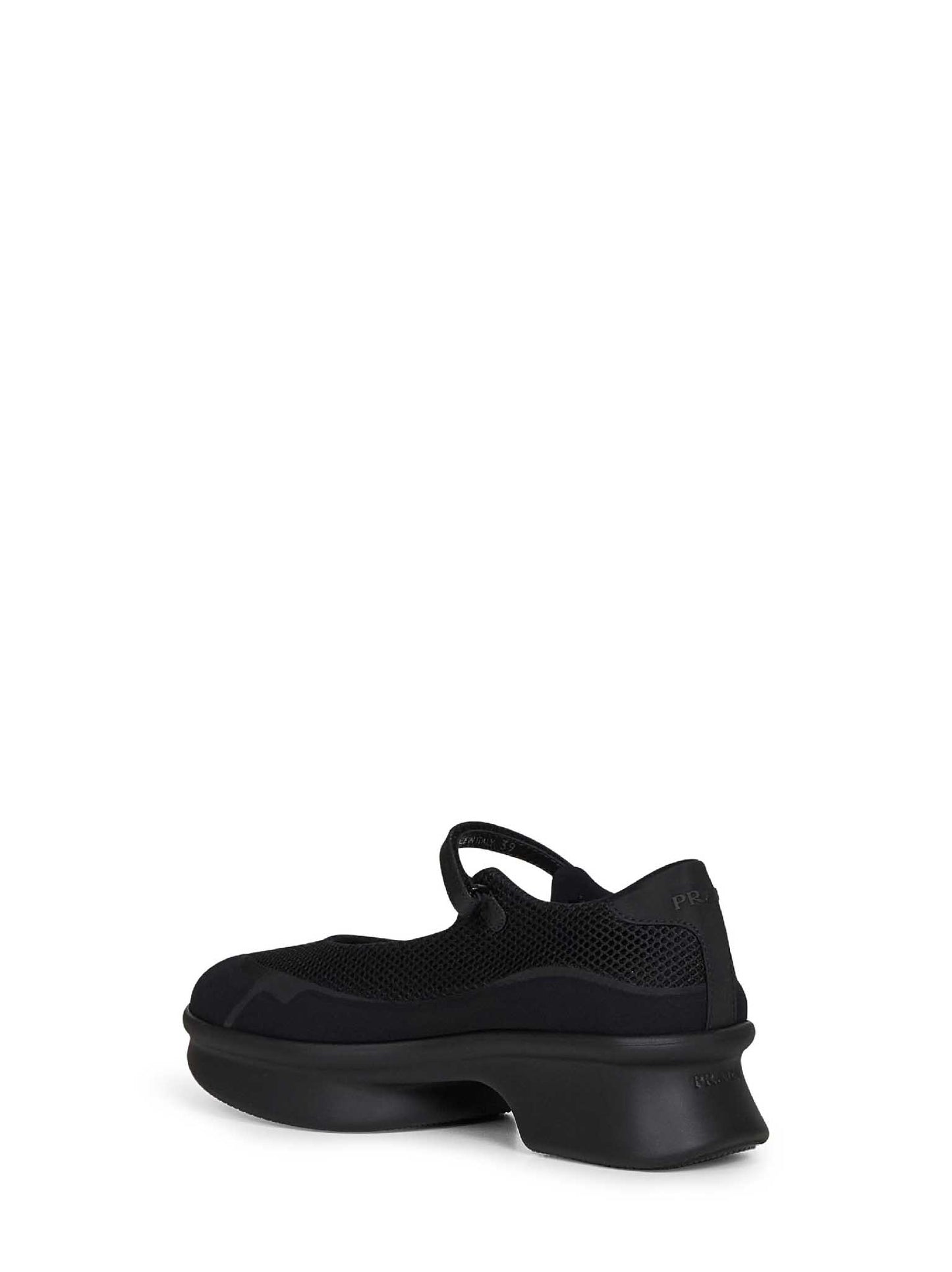 Black mesh and neoprene sneakers-style ballet flats
