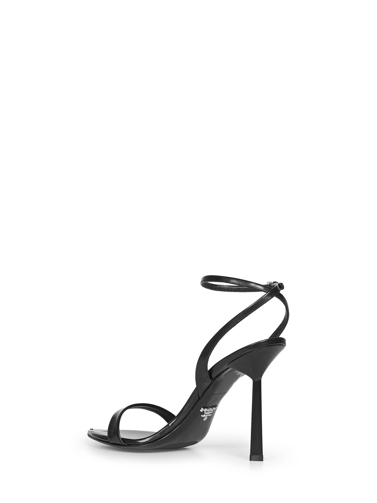 Black brushed leather sandals