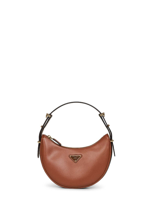 Cognac Prada Arqué small shoulder bag
