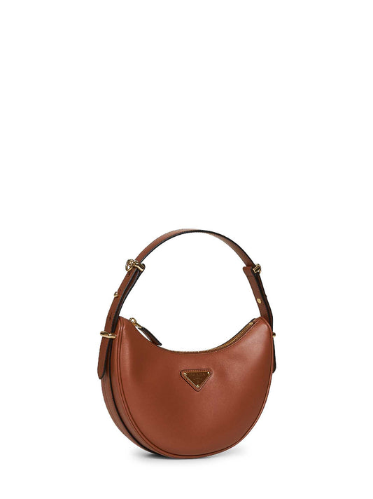 Cognac Prada Arqué small shoulder bag