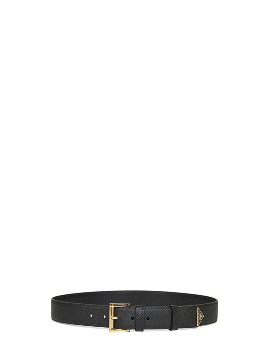 Black Saffiano leather belt