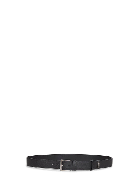 Black Saffiano leather belt