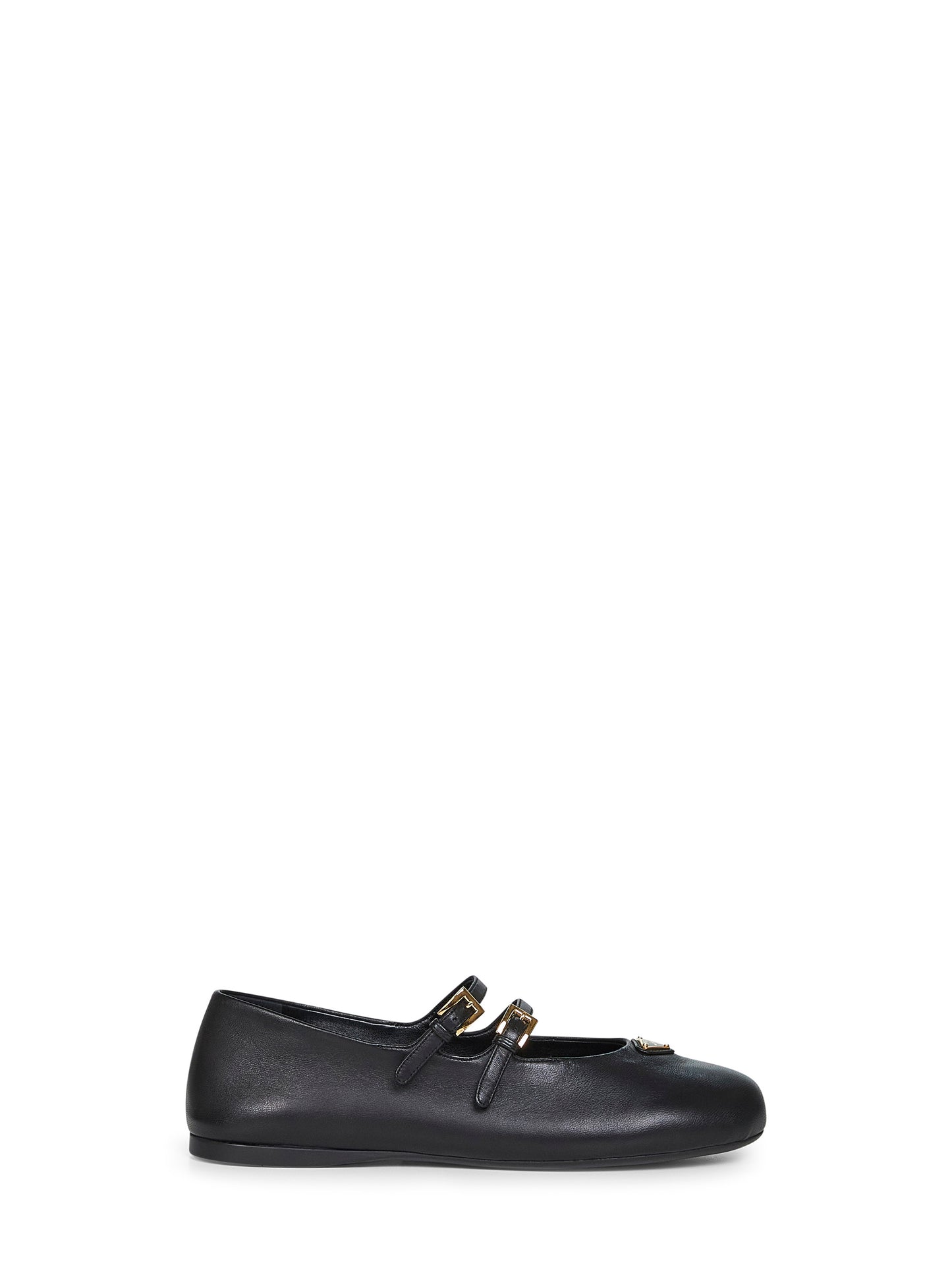 Black nappa leather ballet flats