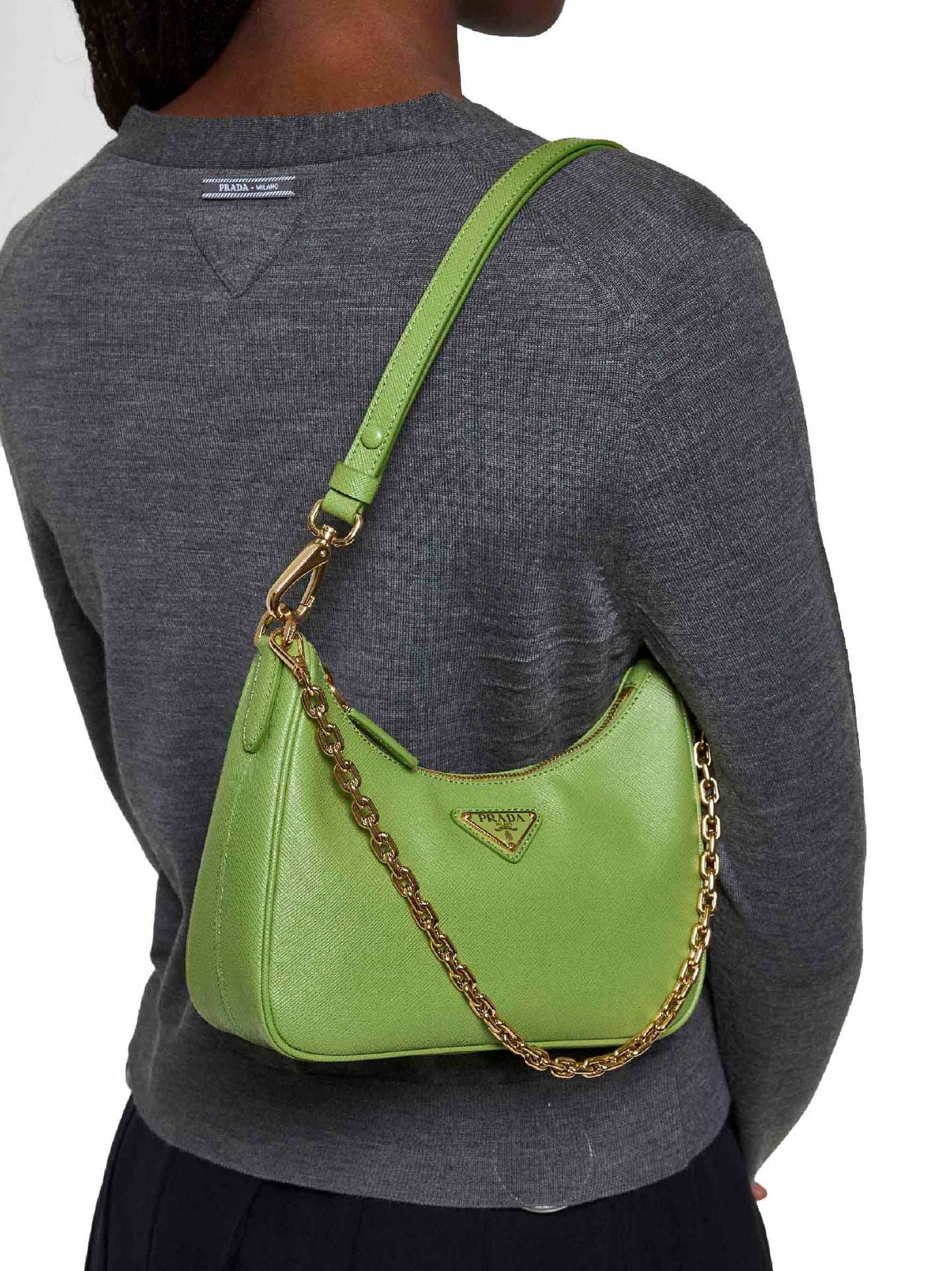 Mini borsa Prada Re-Edition verde