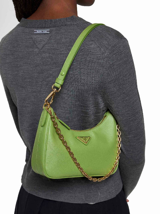Mini borsa Prada Re-Edition verde