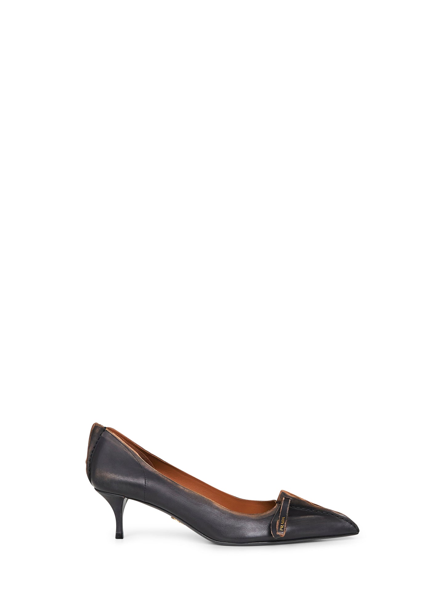 Décolleté in pelle anticata Prada