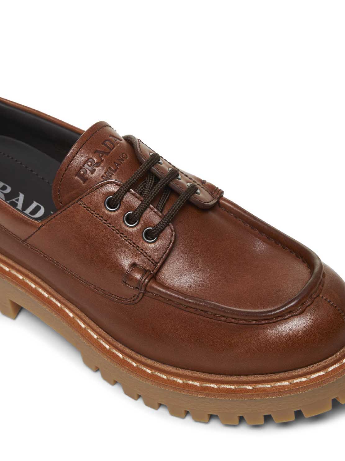 Ccognac leather leather loafers