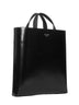 Black shopping bag with water bottle