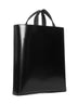 Black shopping bag with water bottle