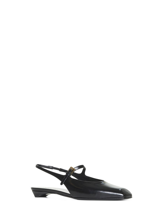 Ballerine slingback in pelle nera