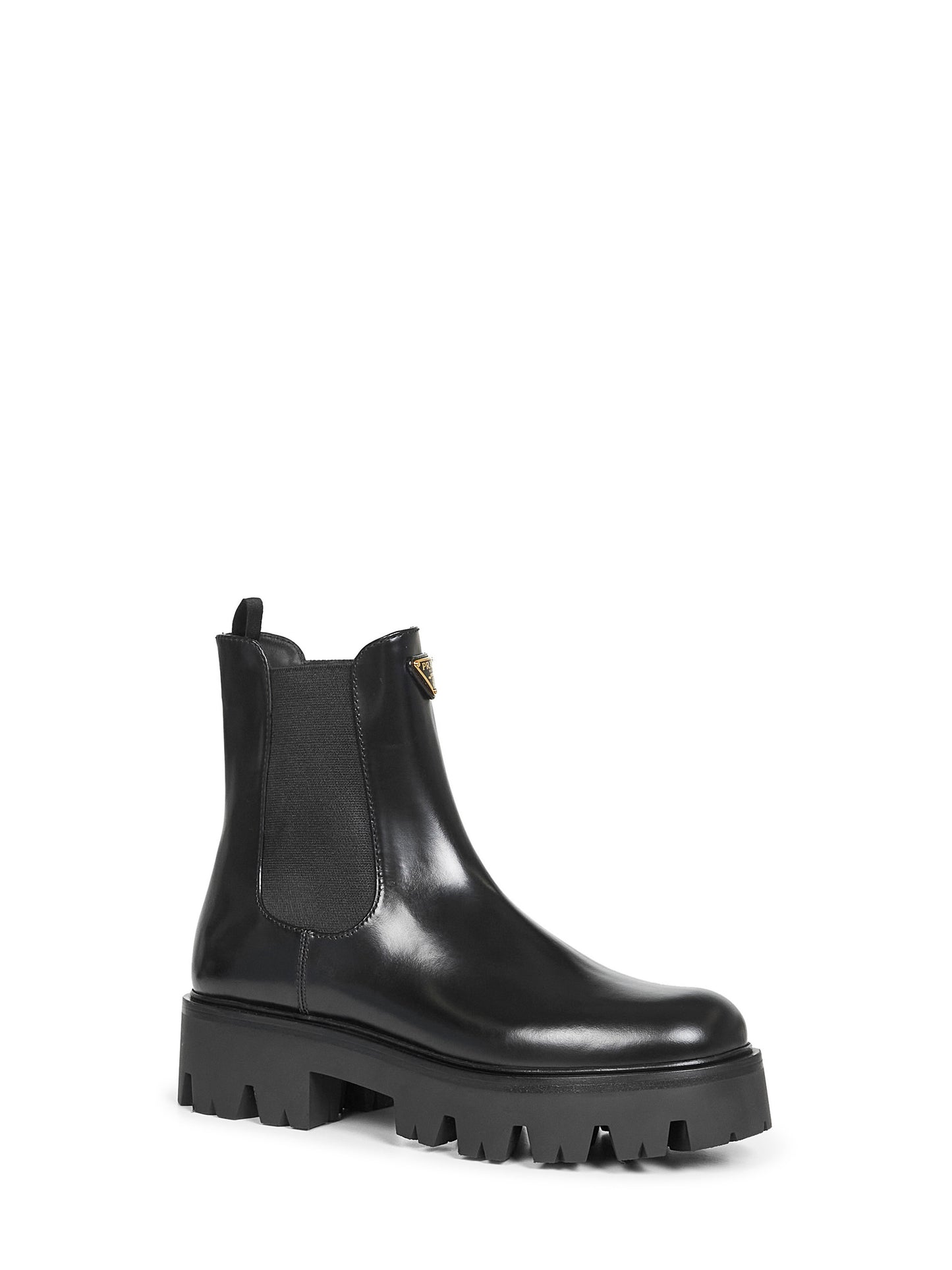 Black brushed leather ankle boots
