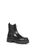 Black brushed leather ankle boots