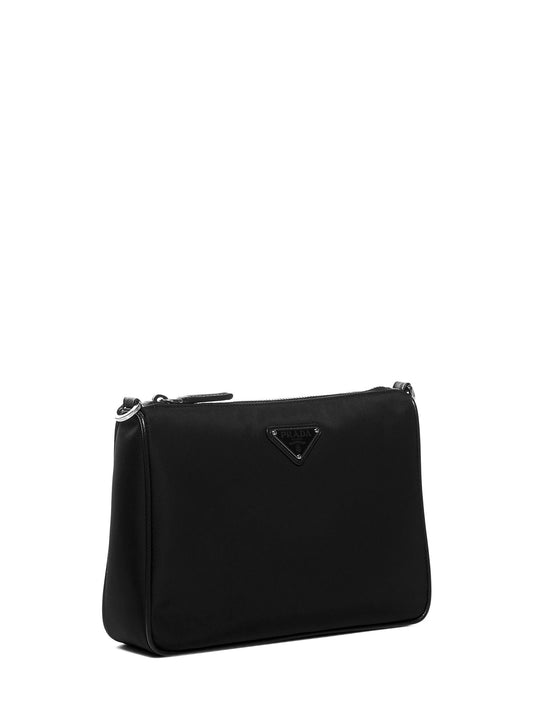 Borsa a tracolla in Re-Nylon e Saffiano