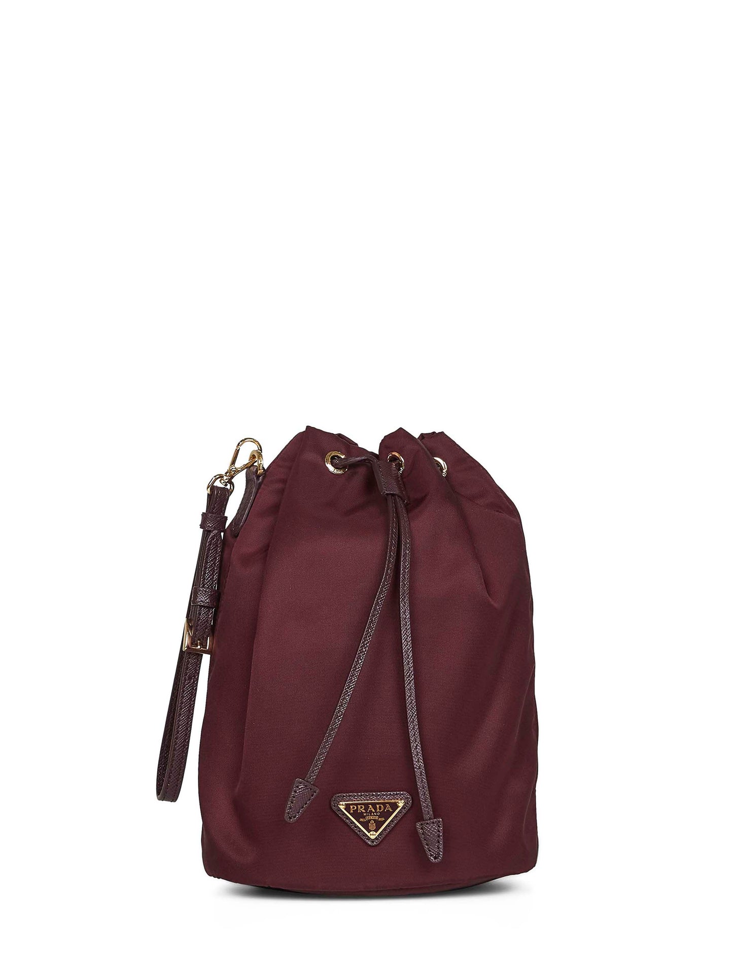 Burgundy bucket pouch bag