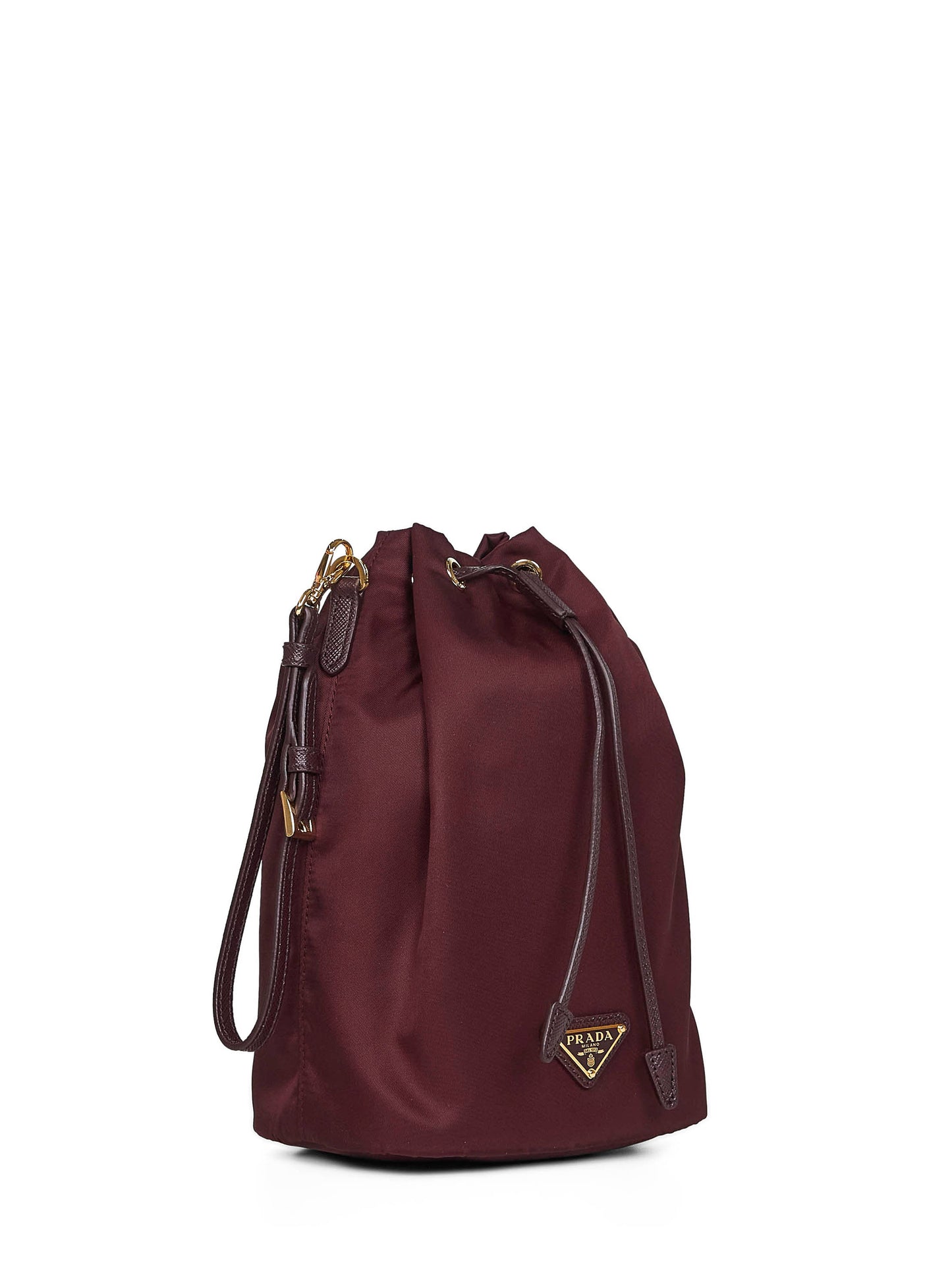 Burgundy bucket pouch bag