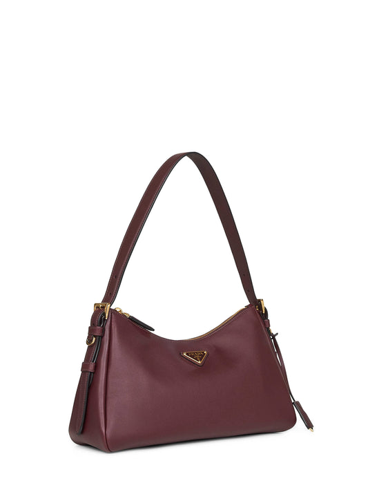 Borsa a spalla Prada Aimée medium bordeaux