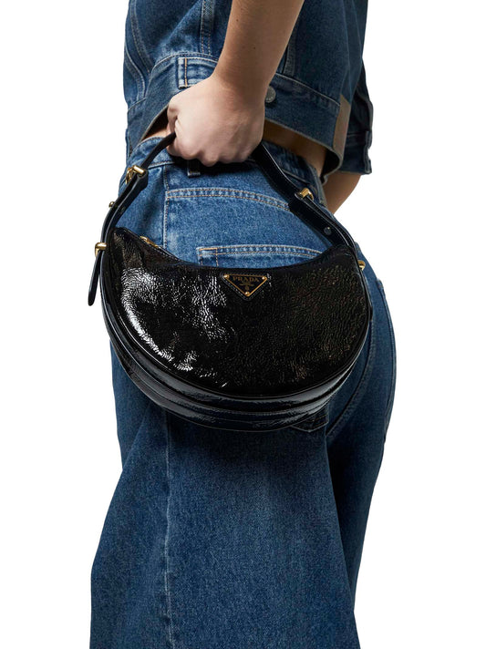 "Arque" glossy leather bag