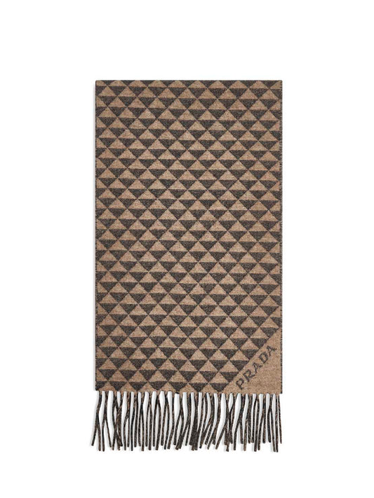 Double wool and cashmere scarf