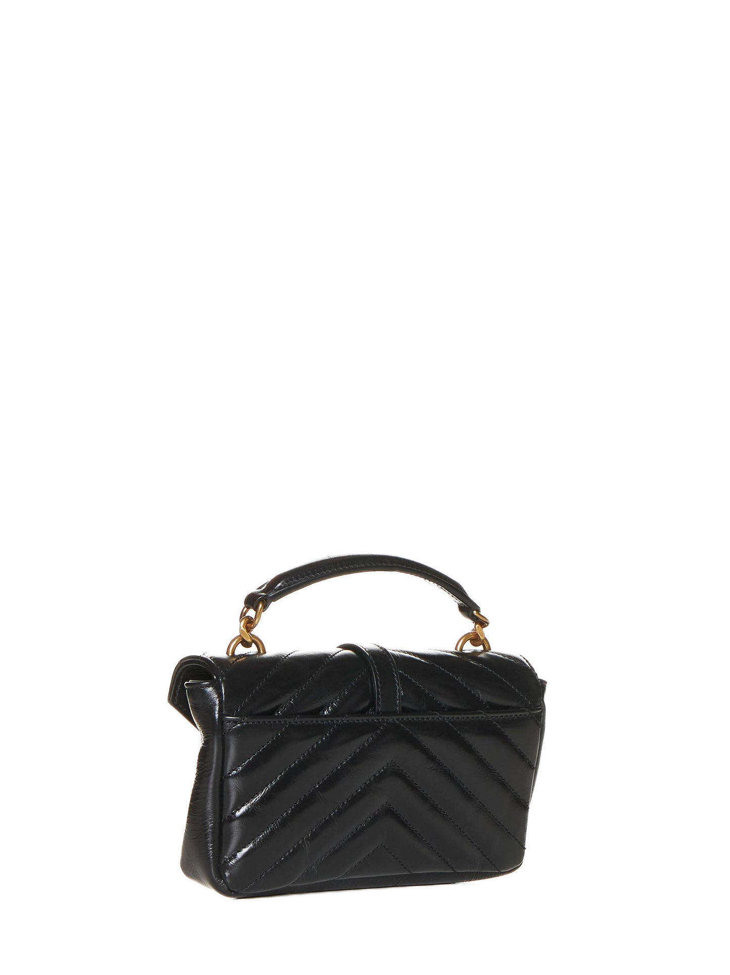 College mini quilted leather bag