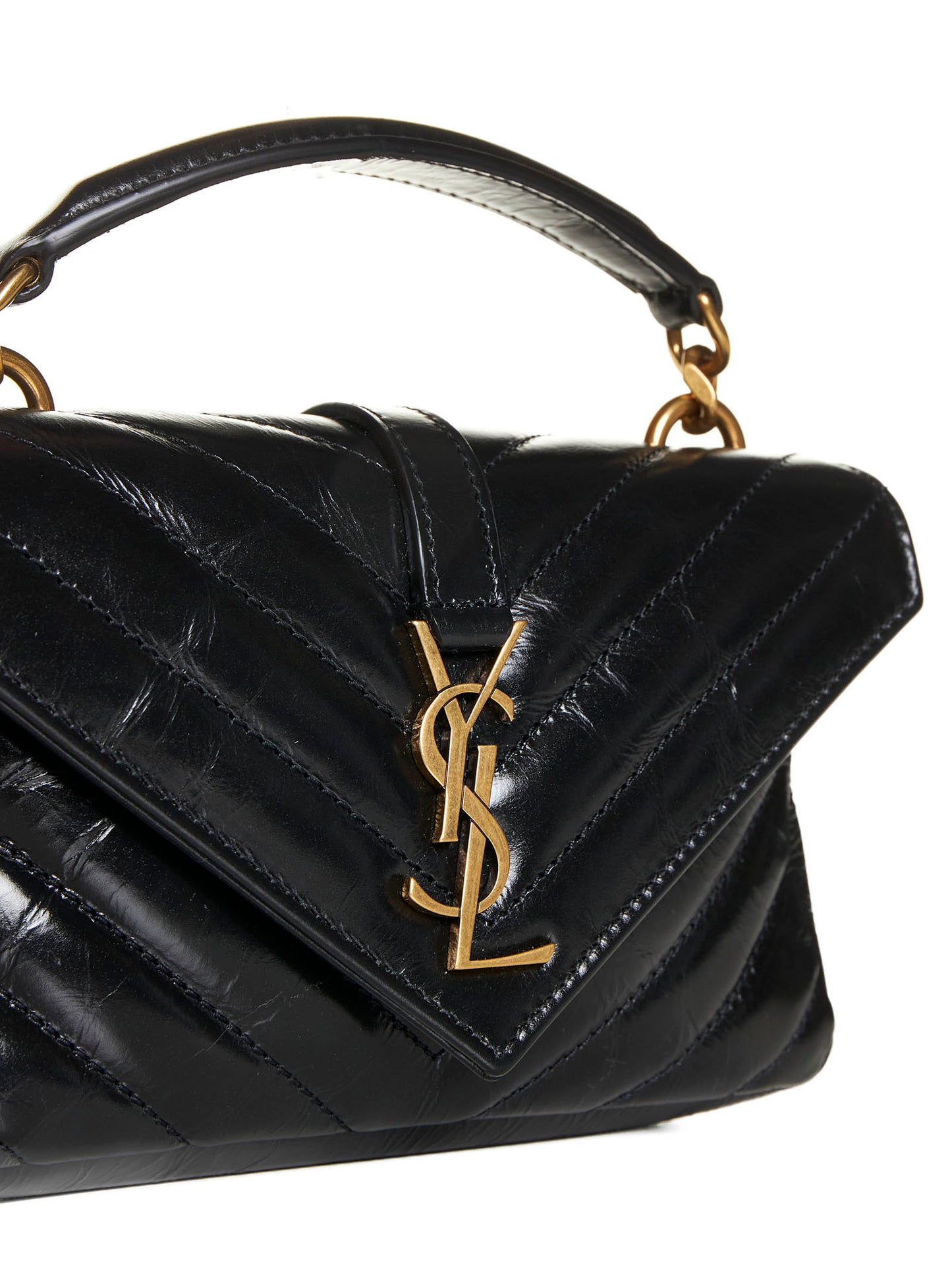 College mini quilted leather bag