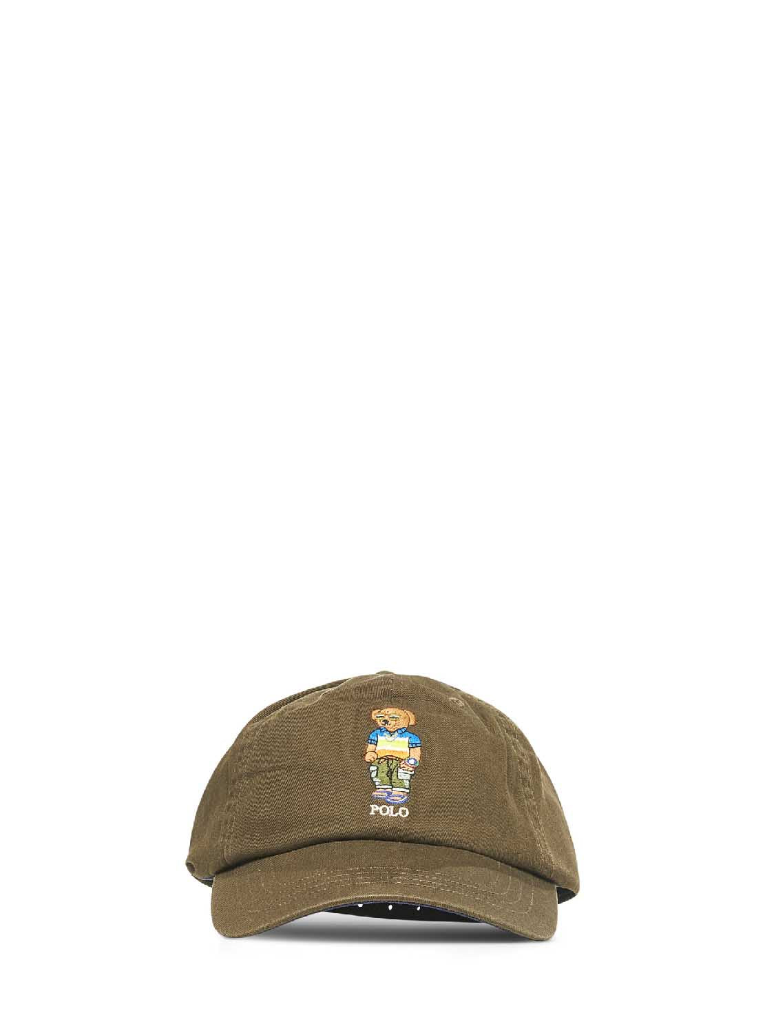 Green twill Polo Bear cap