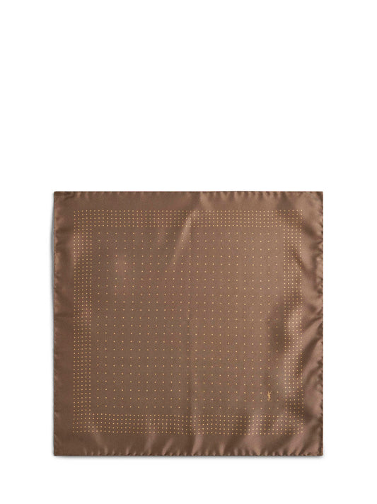 Polka dot silk twill pocket square