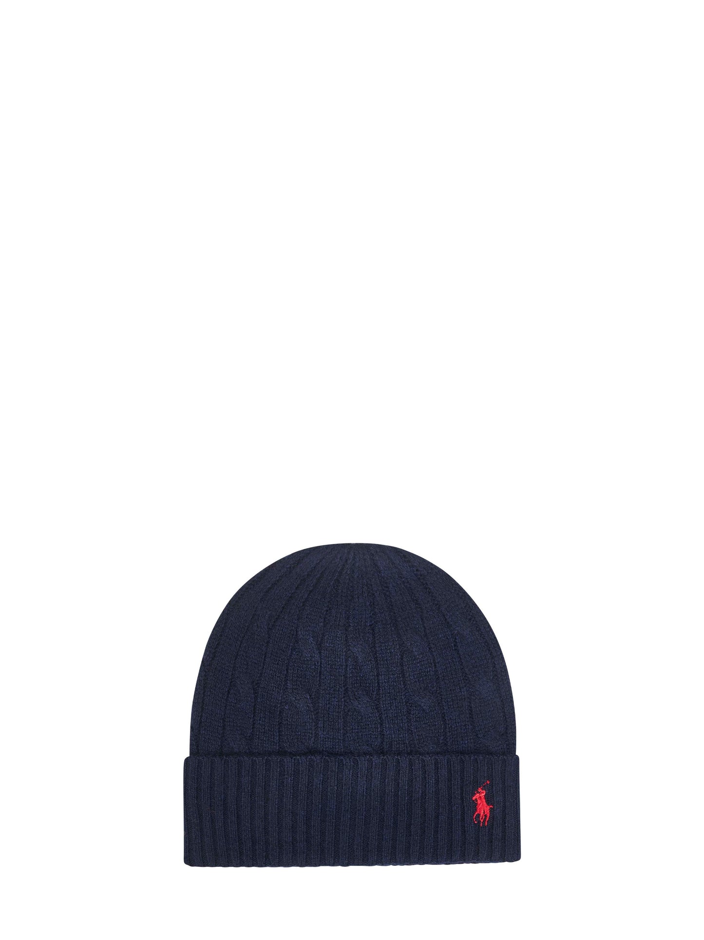 Blue cable-knit wool and cashmere beanie