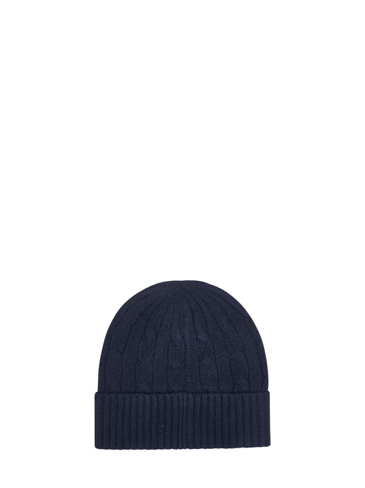Blue cable-knit wool and cashmere beanie