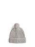 Grey Polo Bear pom pom beanie