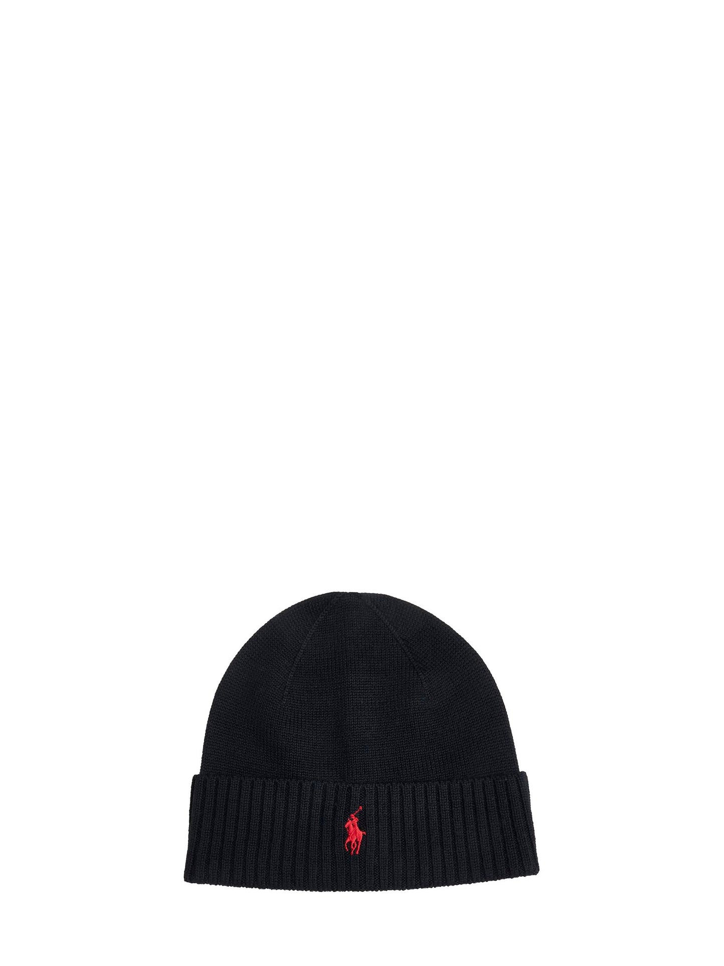 Black hat with red logo
