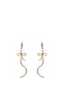 Gold Bow drop earrings with pearls