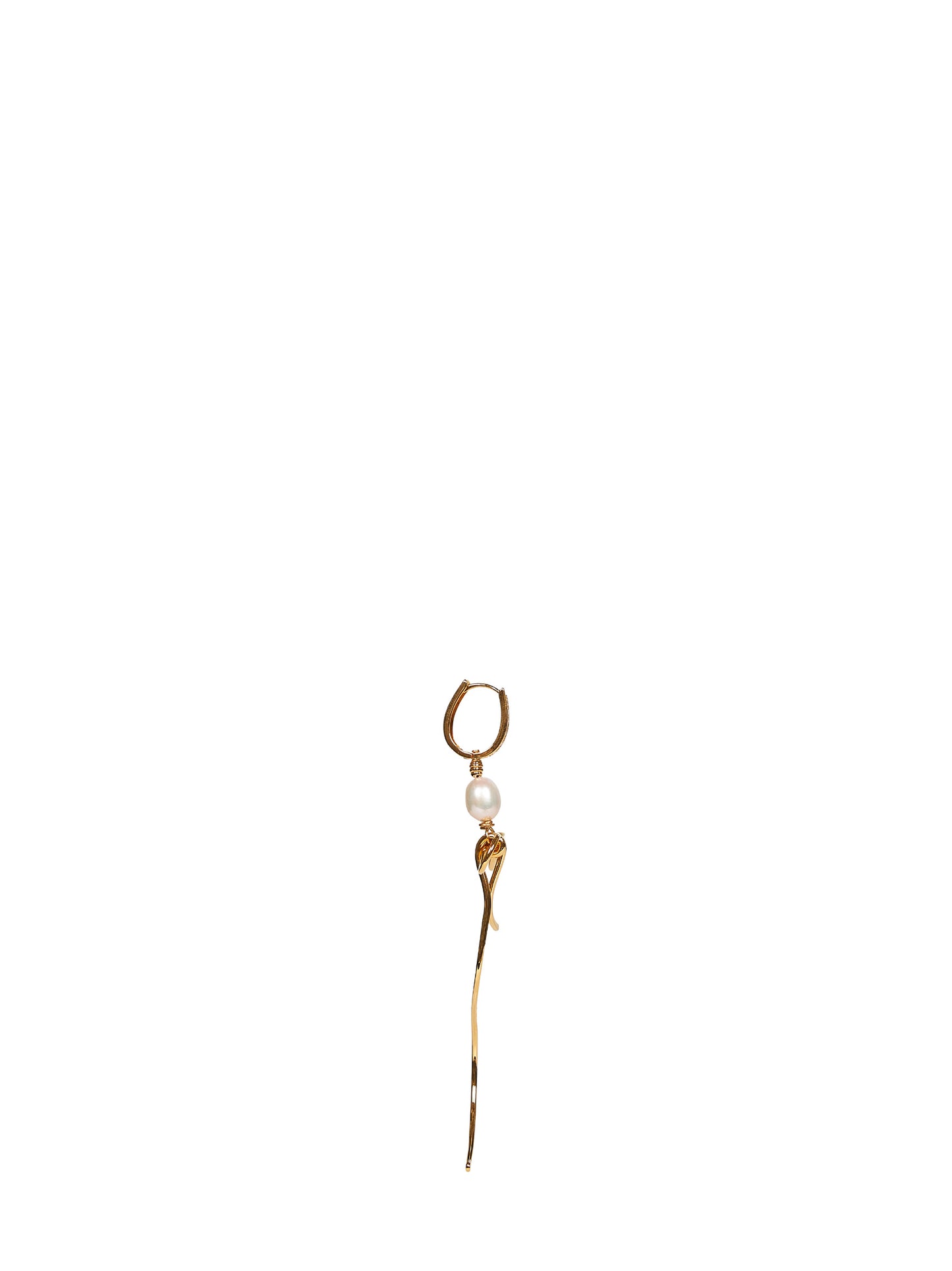 Gold Bow drop earrings with pearls