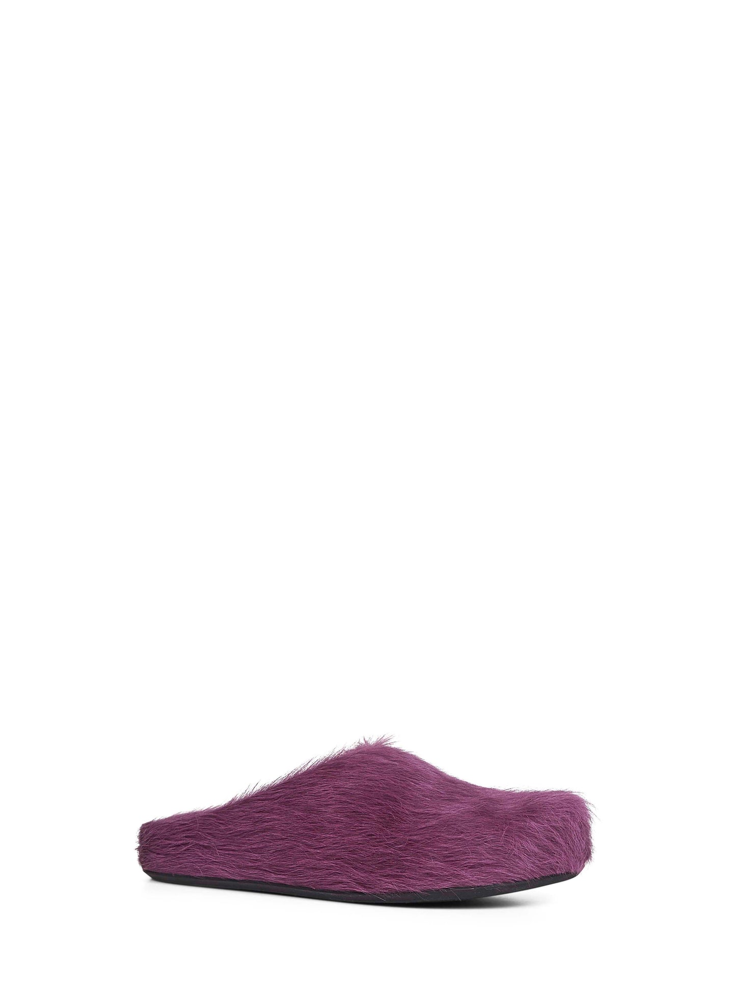 Sabot Fussbett in vitello a pelo lungo viola