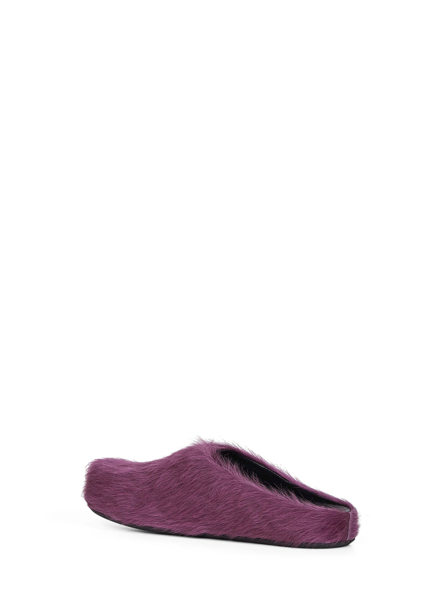 Sabot Fussbett in vitello a pelo lungo viola