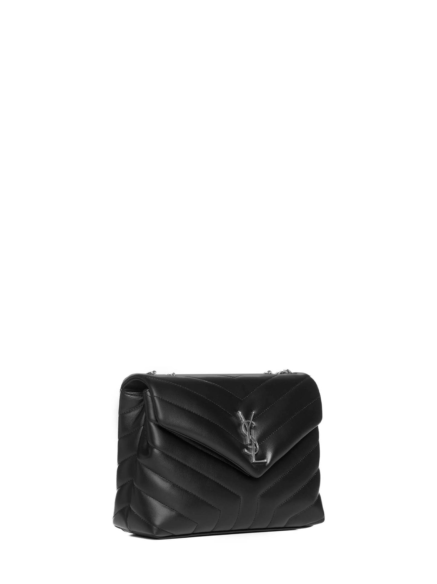 Borsa LouLou piccola in pelle con logo YSL