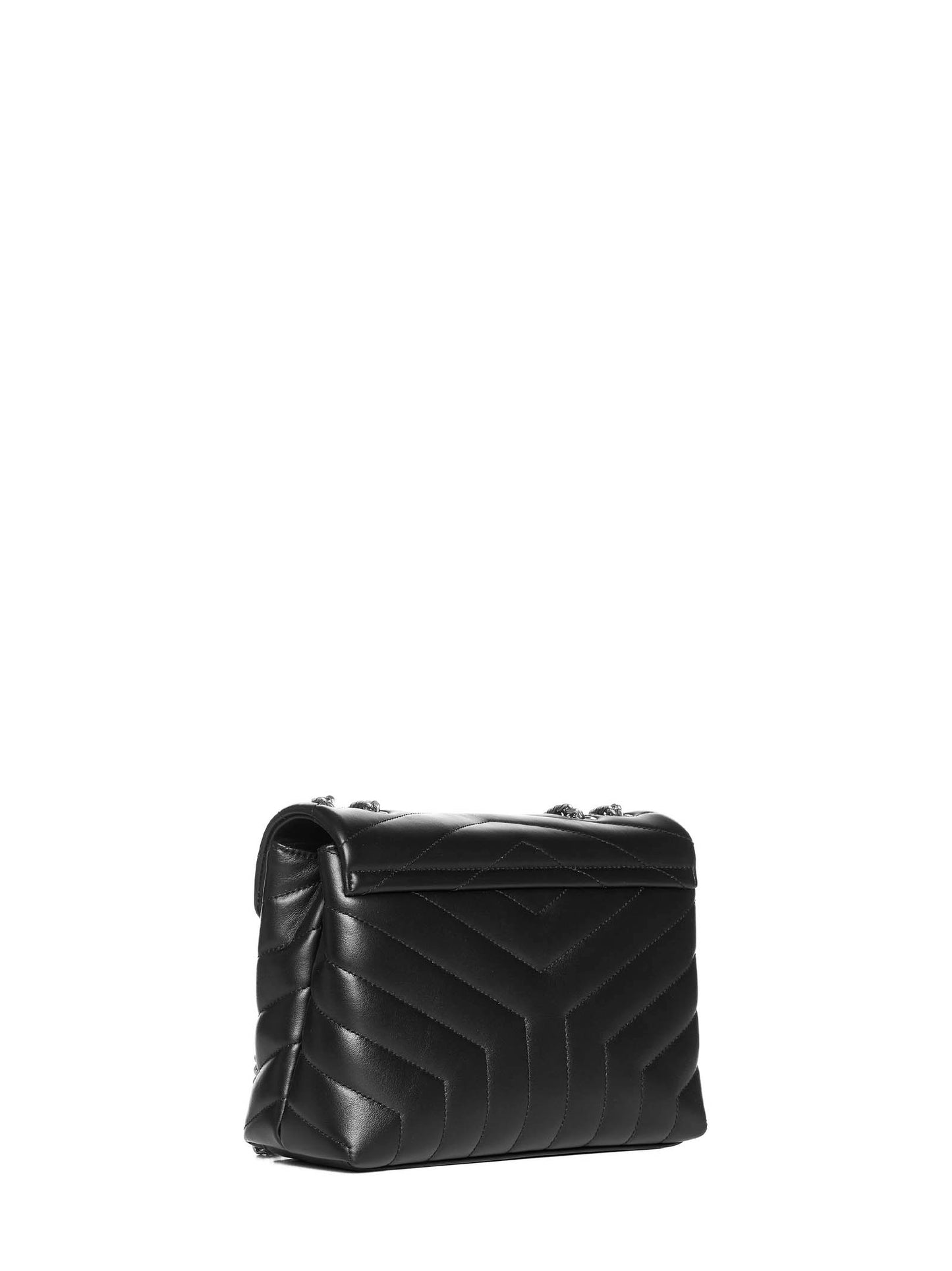 Borsa LouLou piccola in pelle con logo YSL