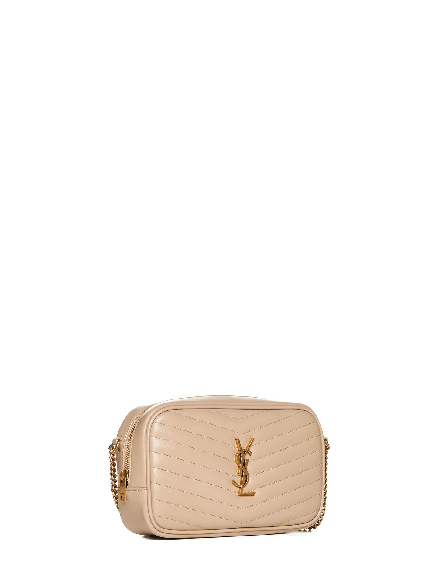 Mini leather bag with YSL logo