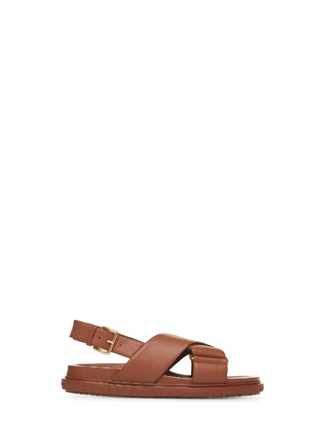 Brown leather Fussbett sandals