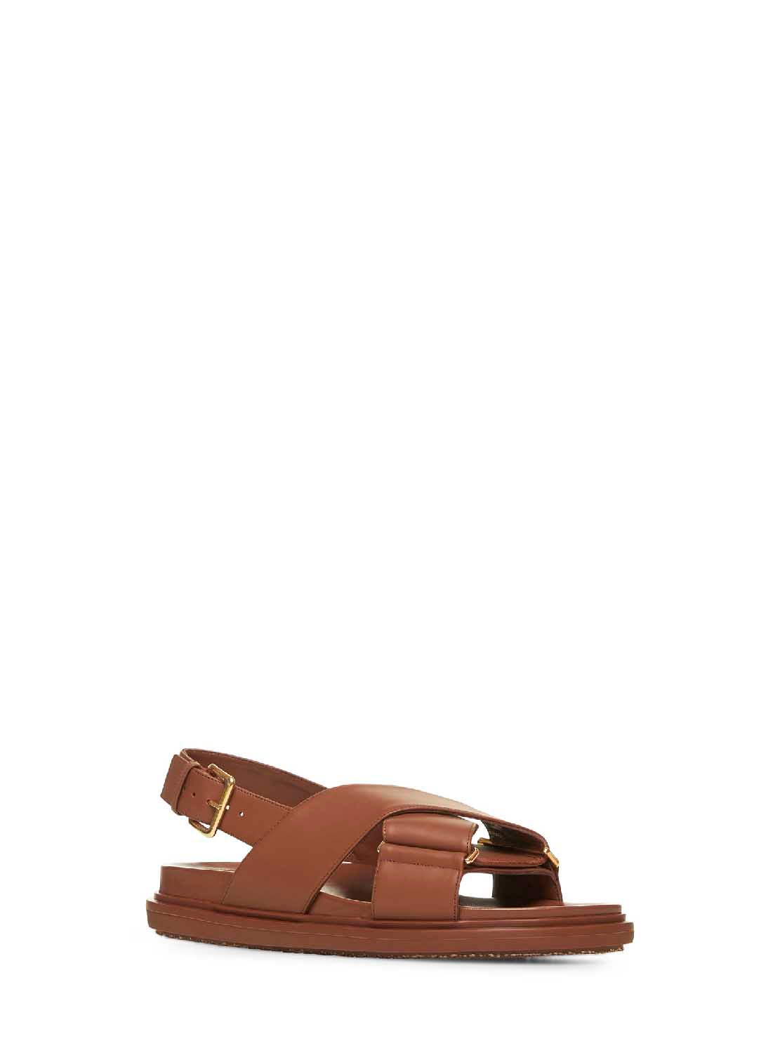 Brown leather Fussbett sandals