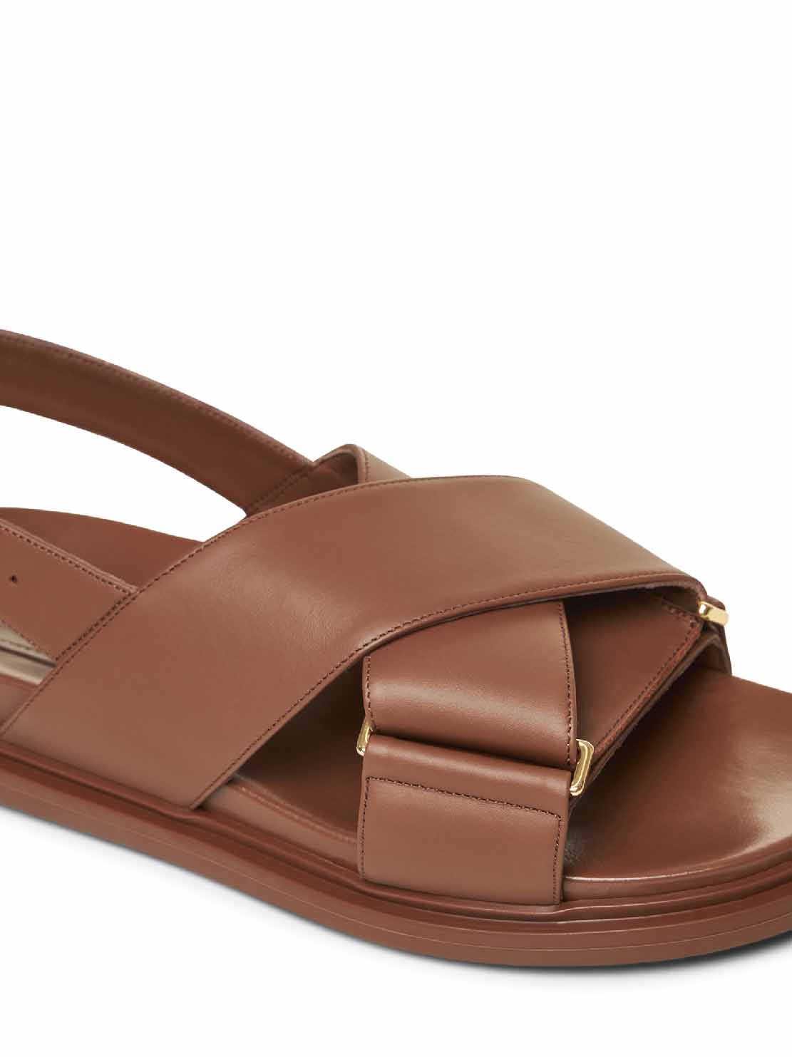 Brown leather Fussbett sandals