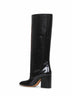 Black polished leather Trunkaroo knee-high boots